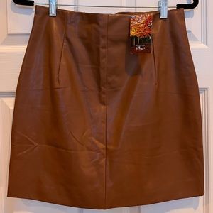 Vegan Brown Leather Skirt NWT